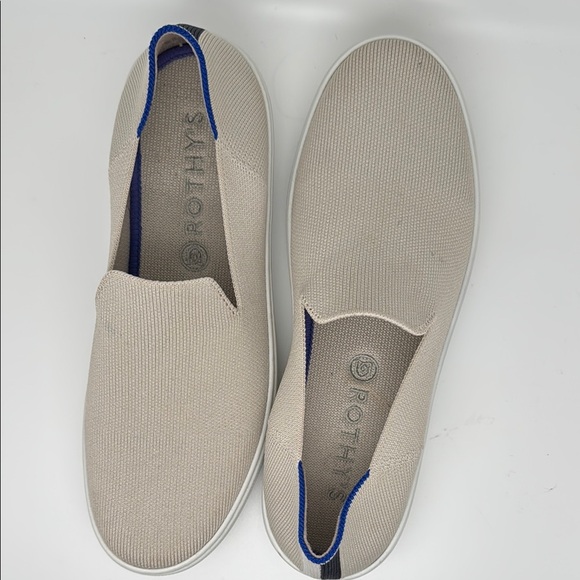 Rothy's The Slip on Beige Sand Knit Fabric Casual Low Top Sneakers Size 8 - Picture 13 of 15